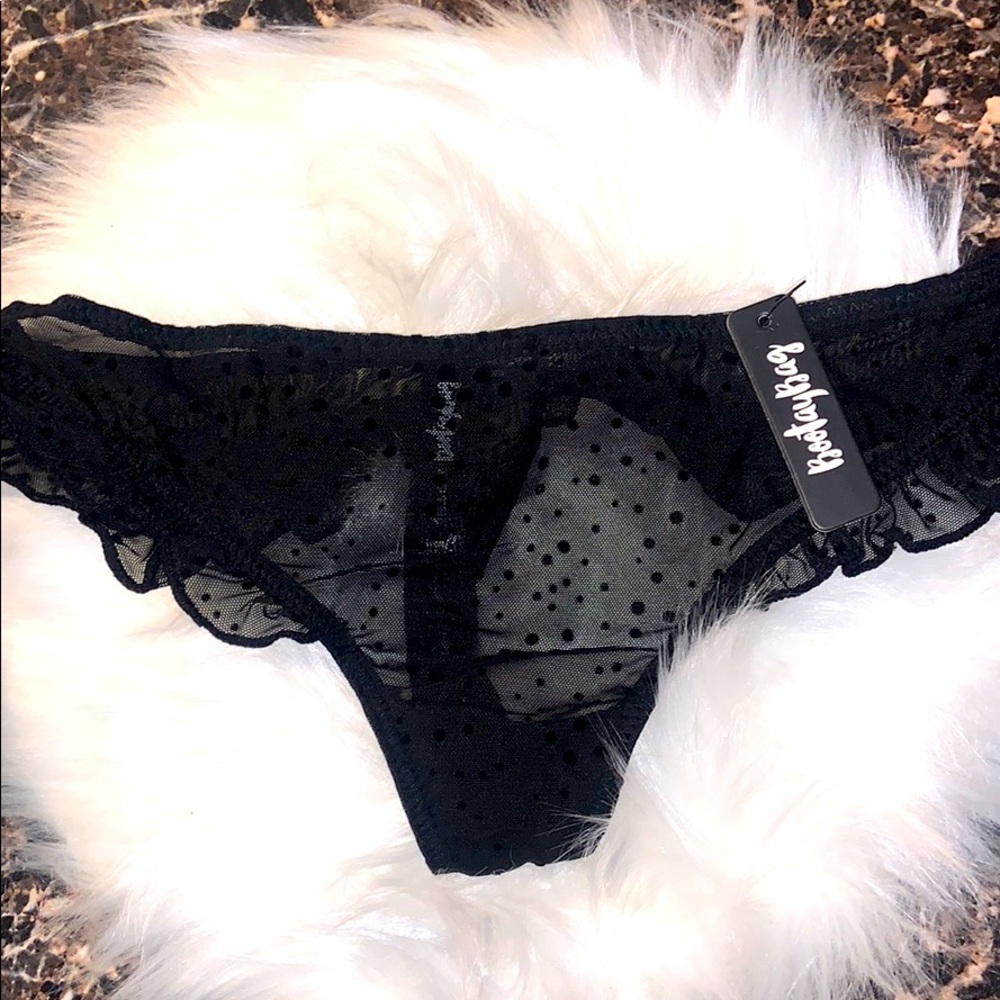 COPY - Black sheer polka dots thong
